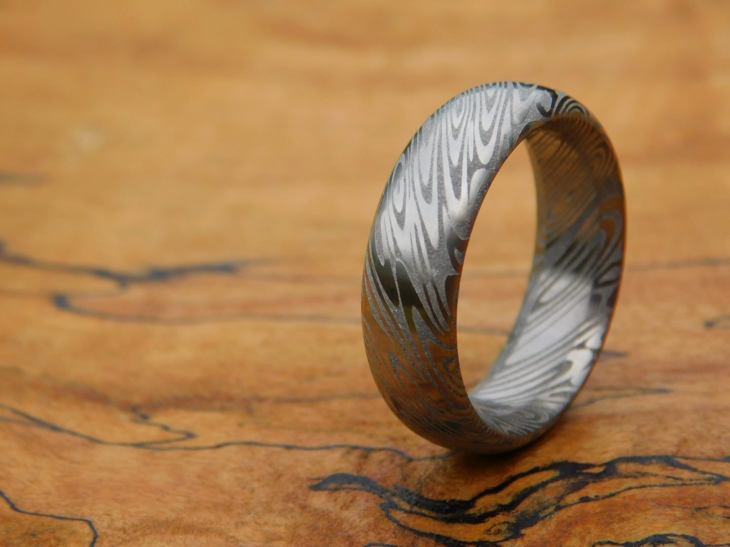 Saga Stainless Damascus Ring