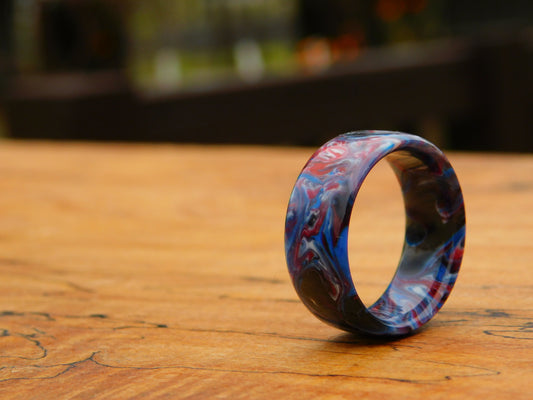 Dark Patriot Resin Ring - Size 10.5