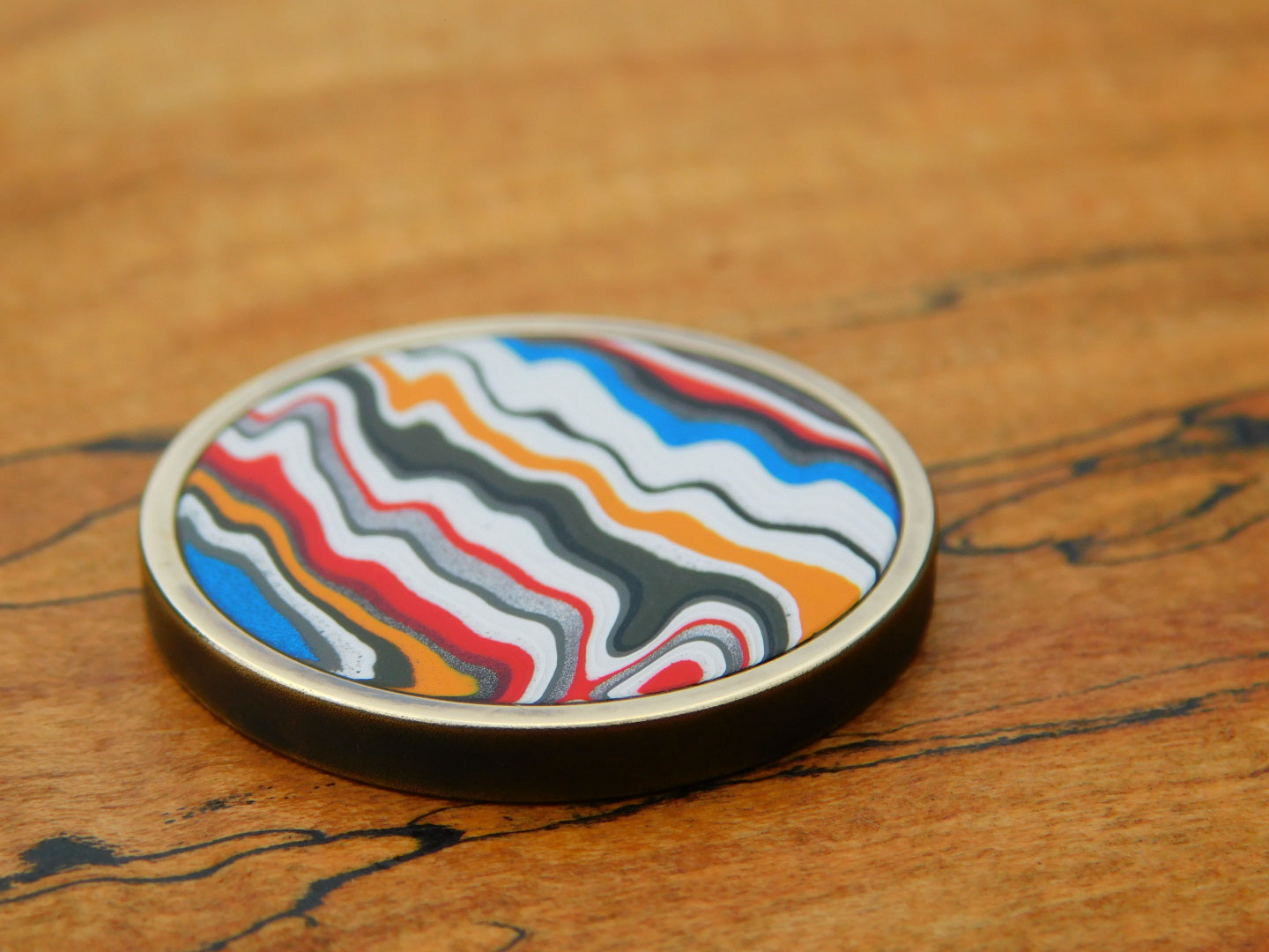 Antiqued Brass x Fordite Coin