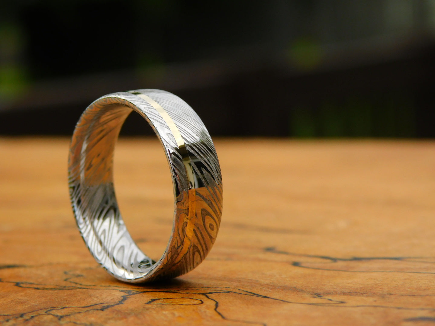 Gold Inlay x Saga Damasteel Ring