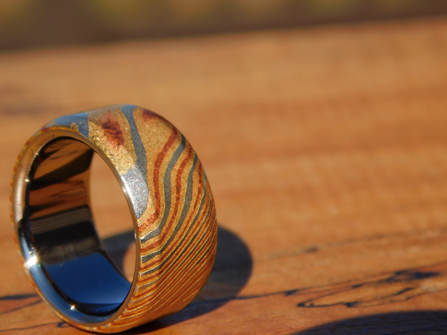 One-off Mokume x Titanium Ring