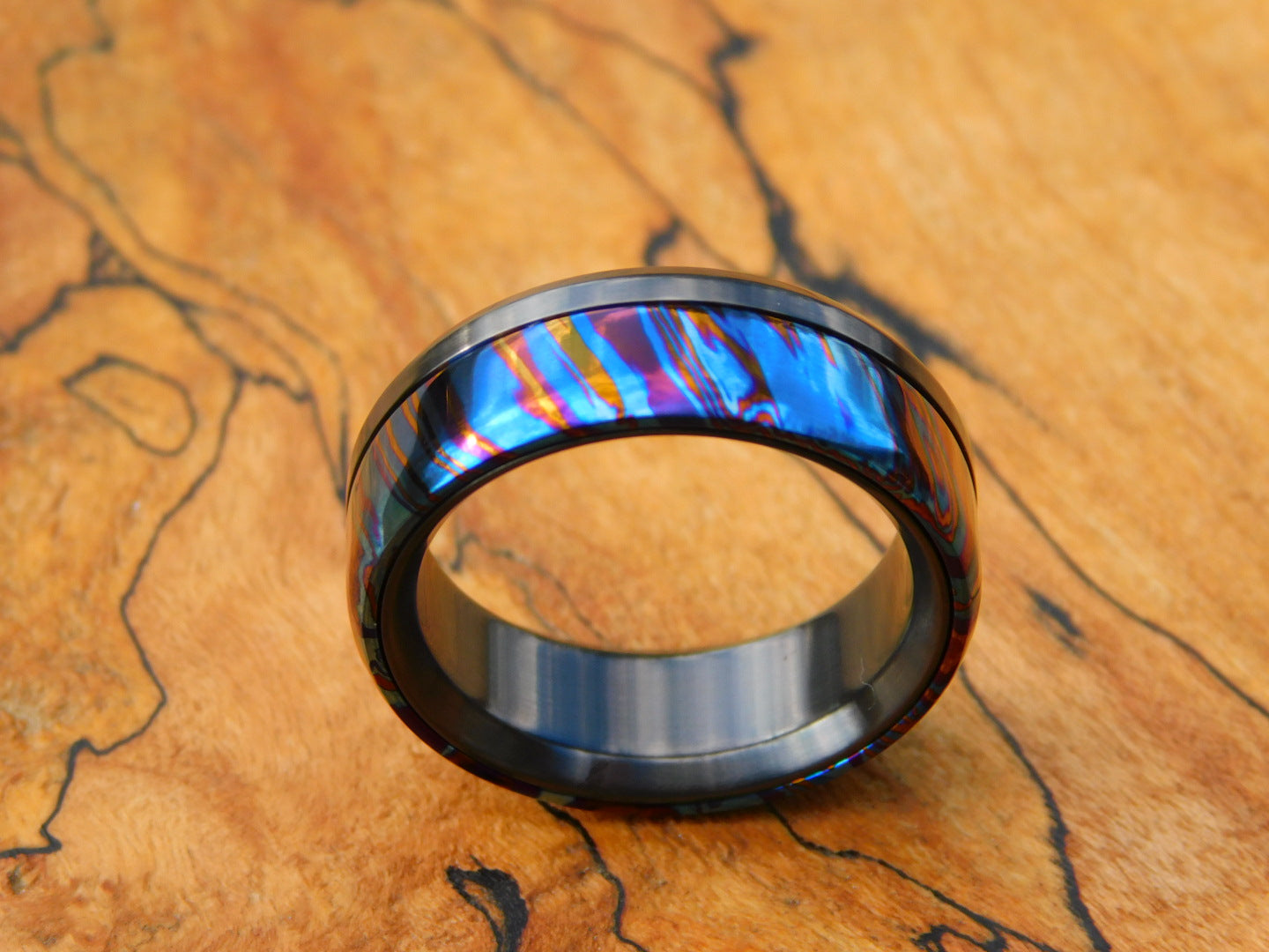 Wild Timascus x Black Zirconium Ring
