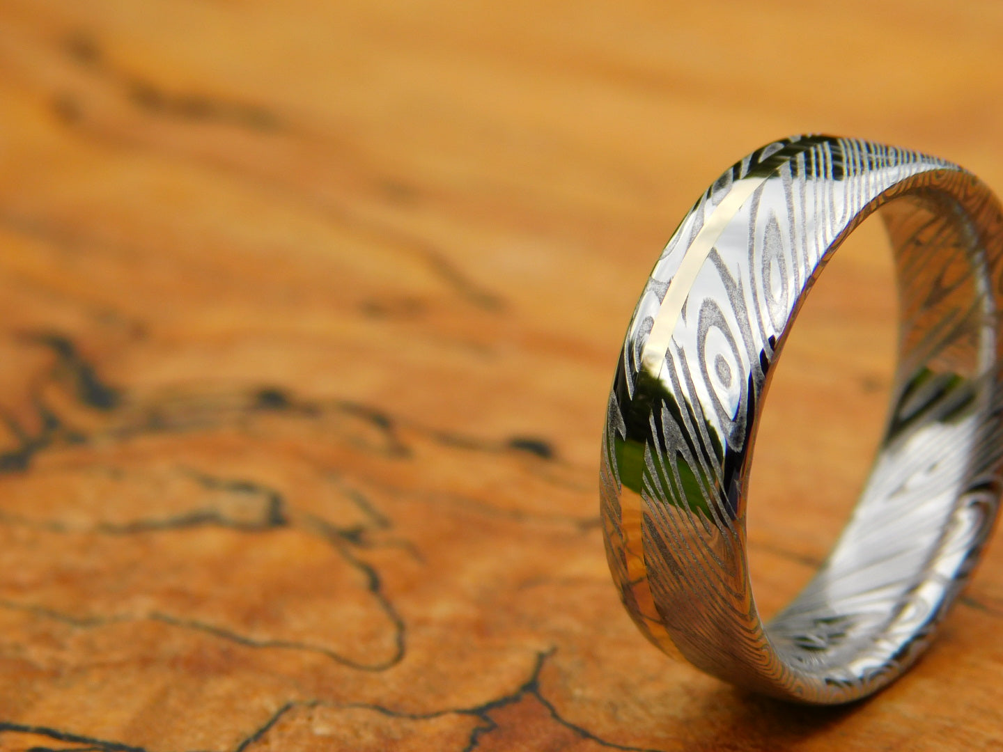 Gold Inlay x Saga Damasteel Ring