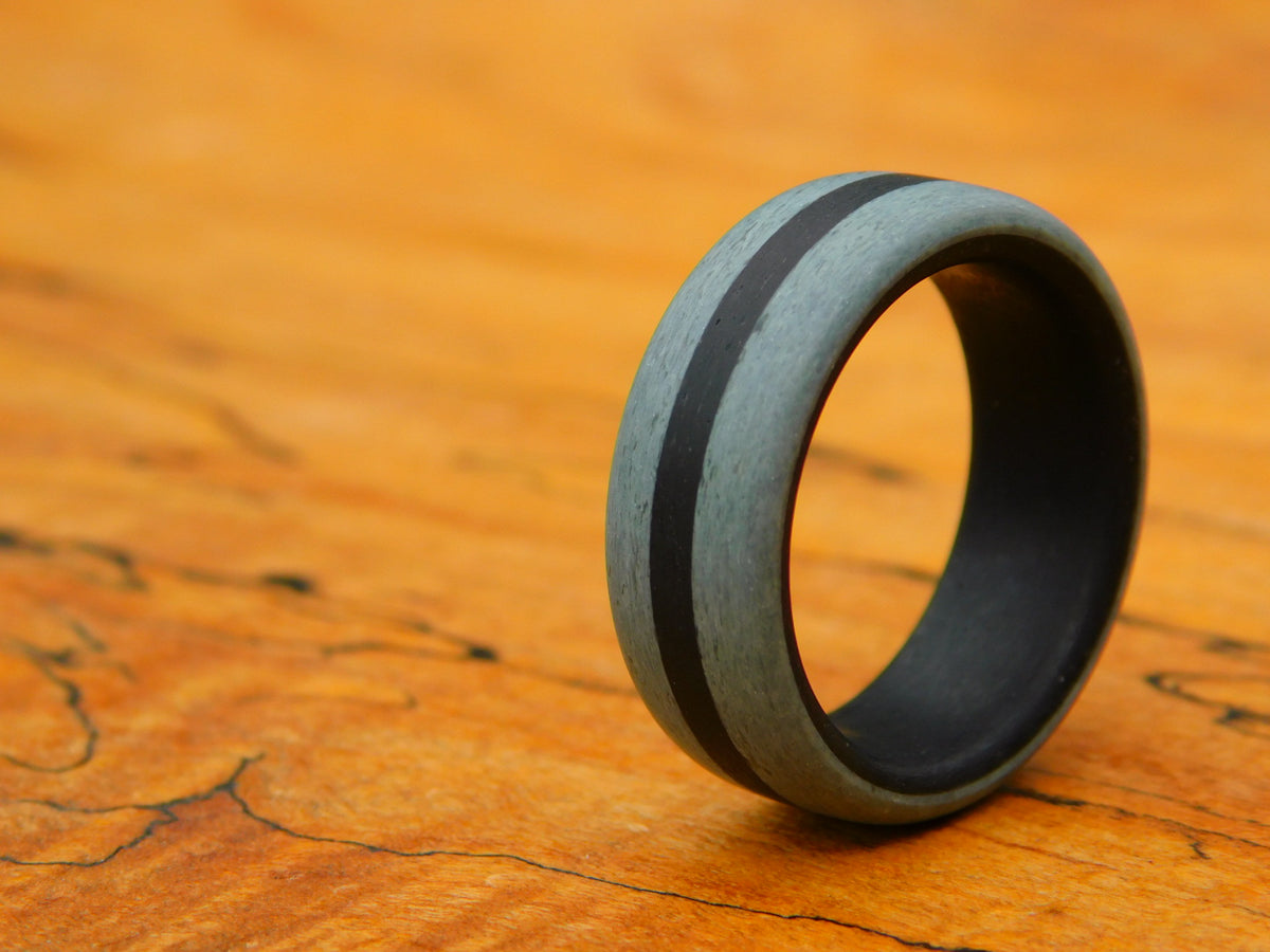 Black & Gray Glass Ring