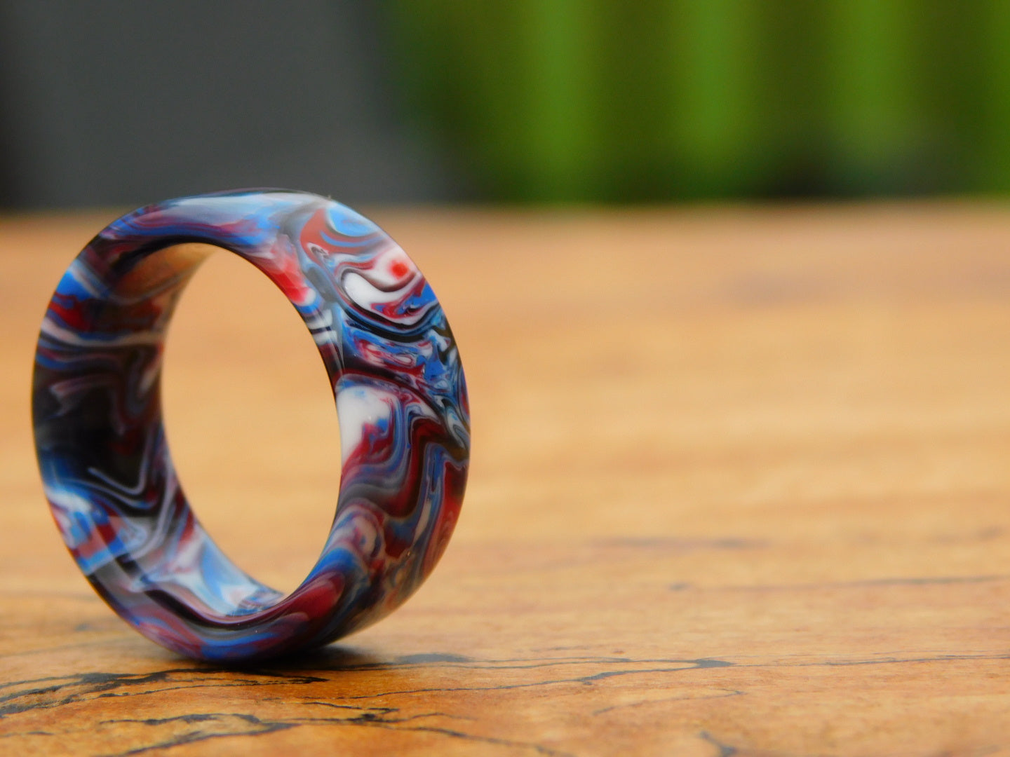 Dark Patriot Resin Ring - Size 6