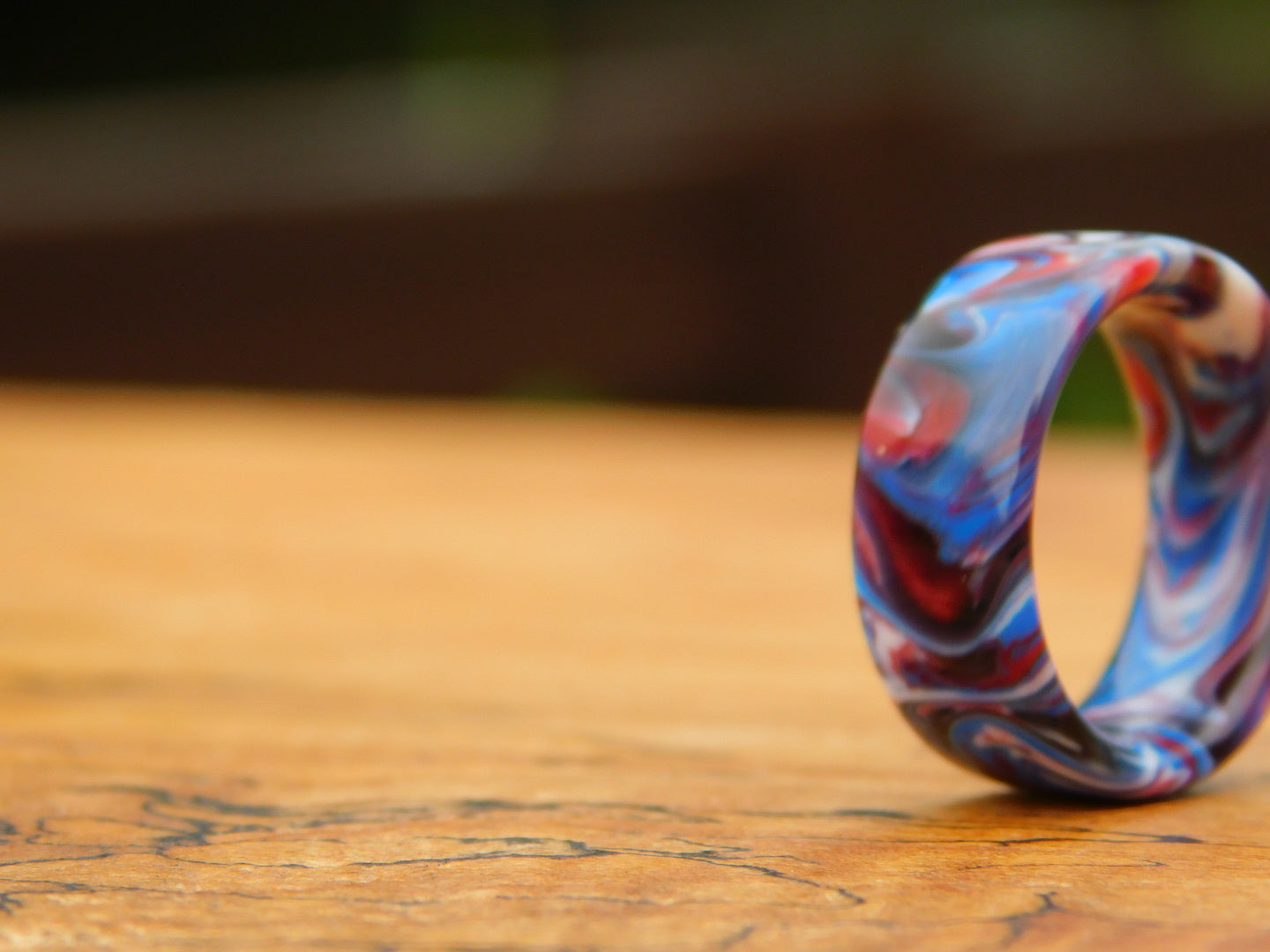 Dark Patriot Resin Ring - Size 6