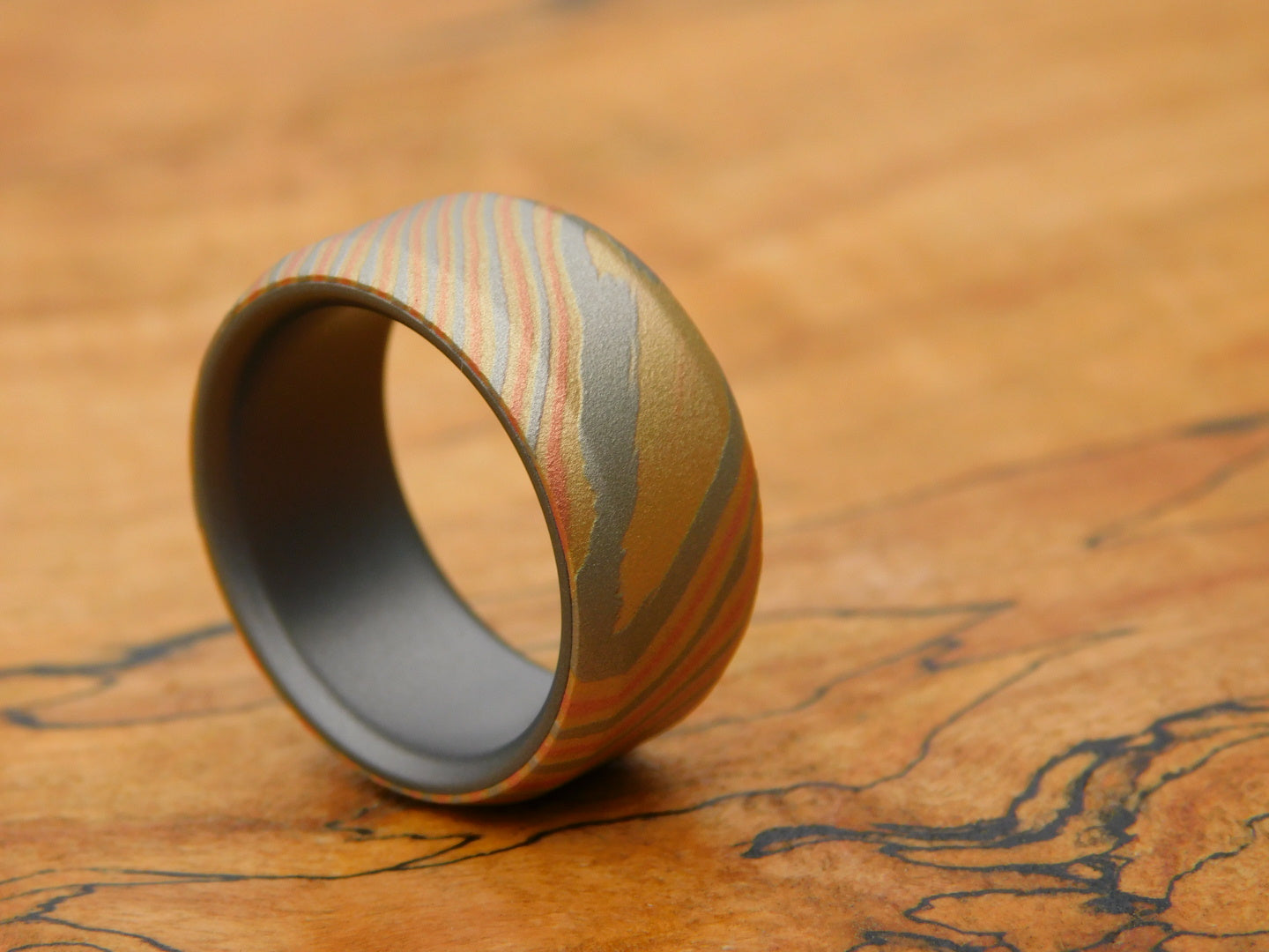 Sakmar Mokume x Titanium Ring - Size 9.5