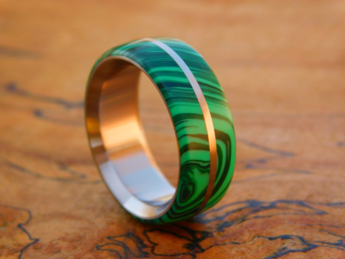 Malachite Trustone x Titanium Ridgeline Ring