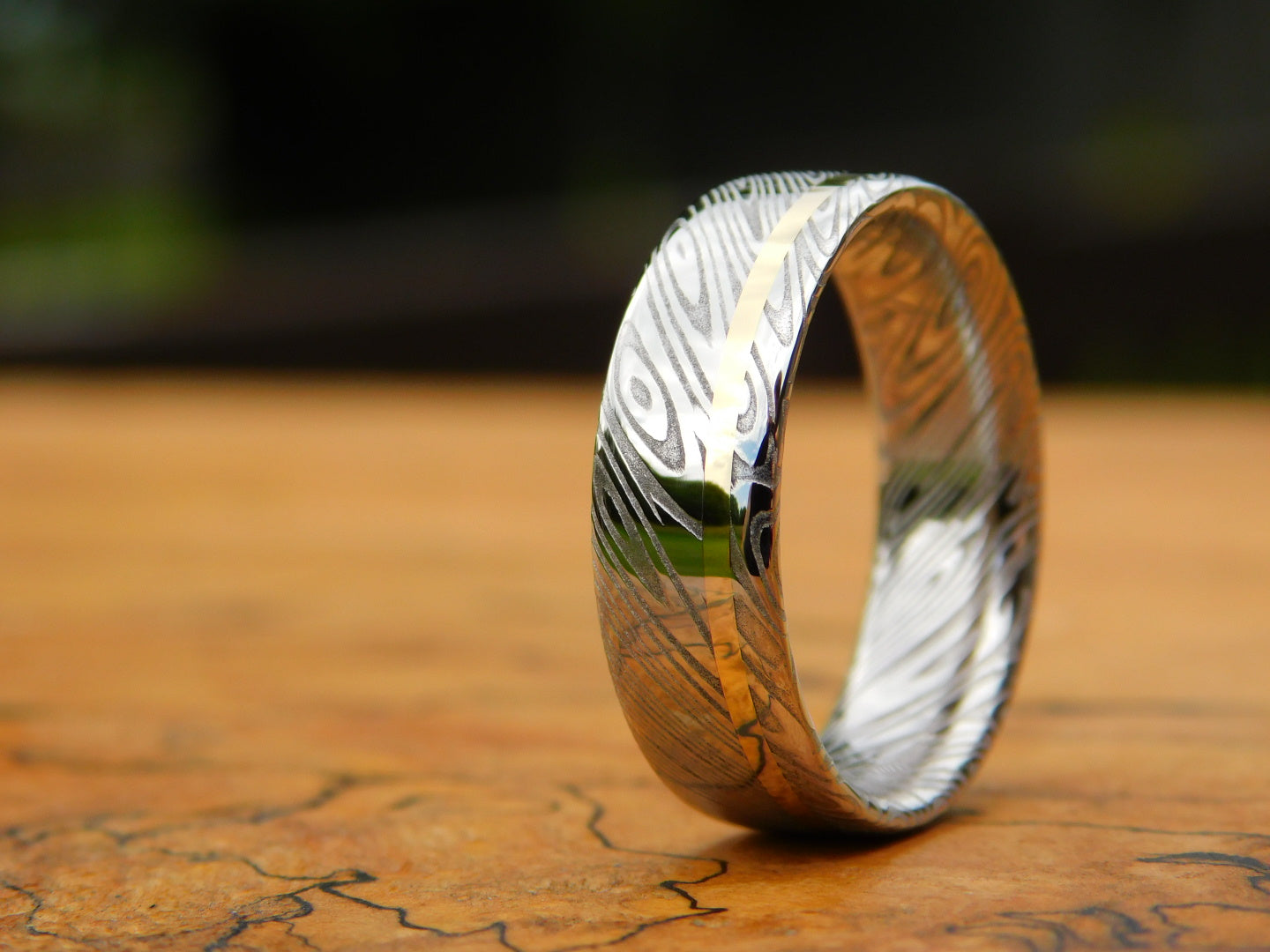 Gold Inlay x Saga Damasteel Ring