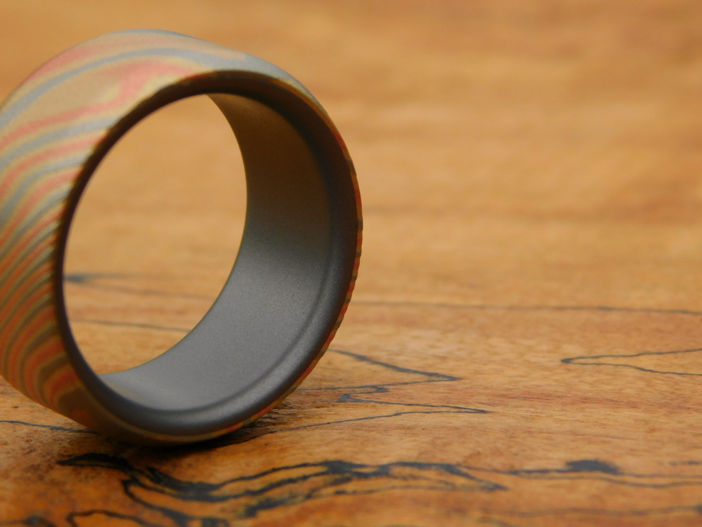 Sakmar Mokume x Titanium Ring - Size 9.5