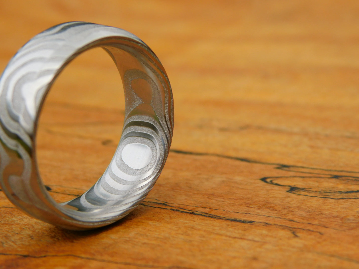 Lucia Stainless Damascus Ring