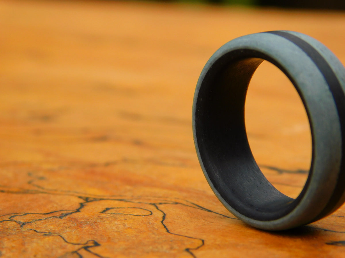Black & Gray Glass Ring