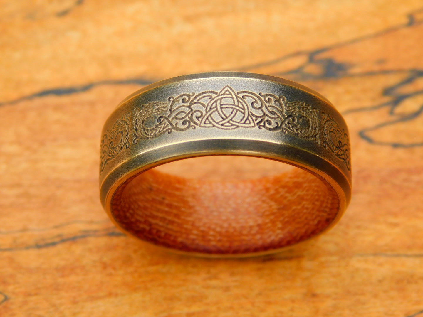 Dragon Scroll Brass x Canvas Micarta