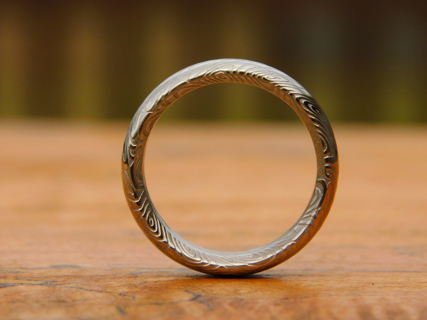 Saga Stainless Damascus Ring