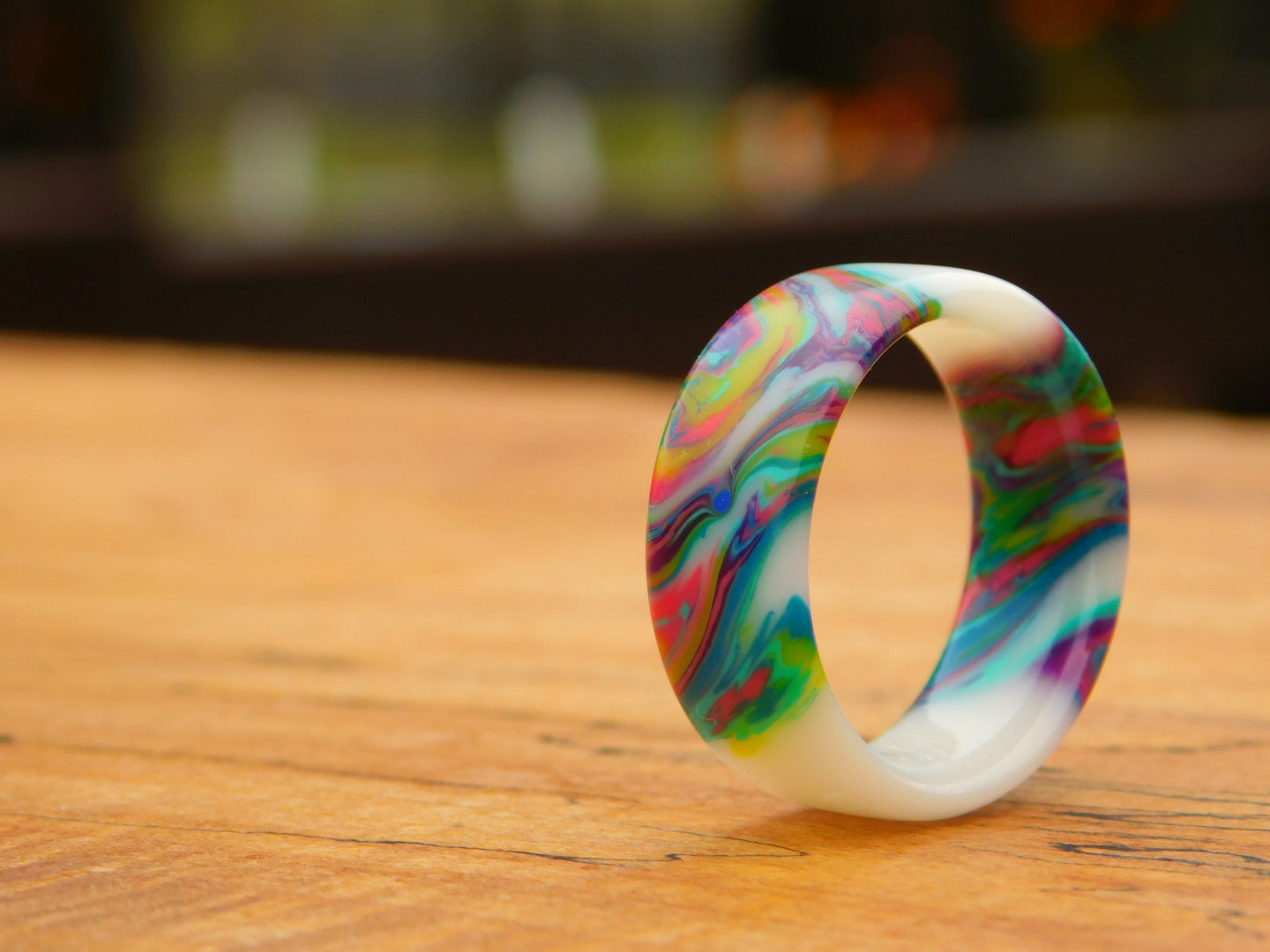 Neon Pastel Resin Ring - Size 10.5
