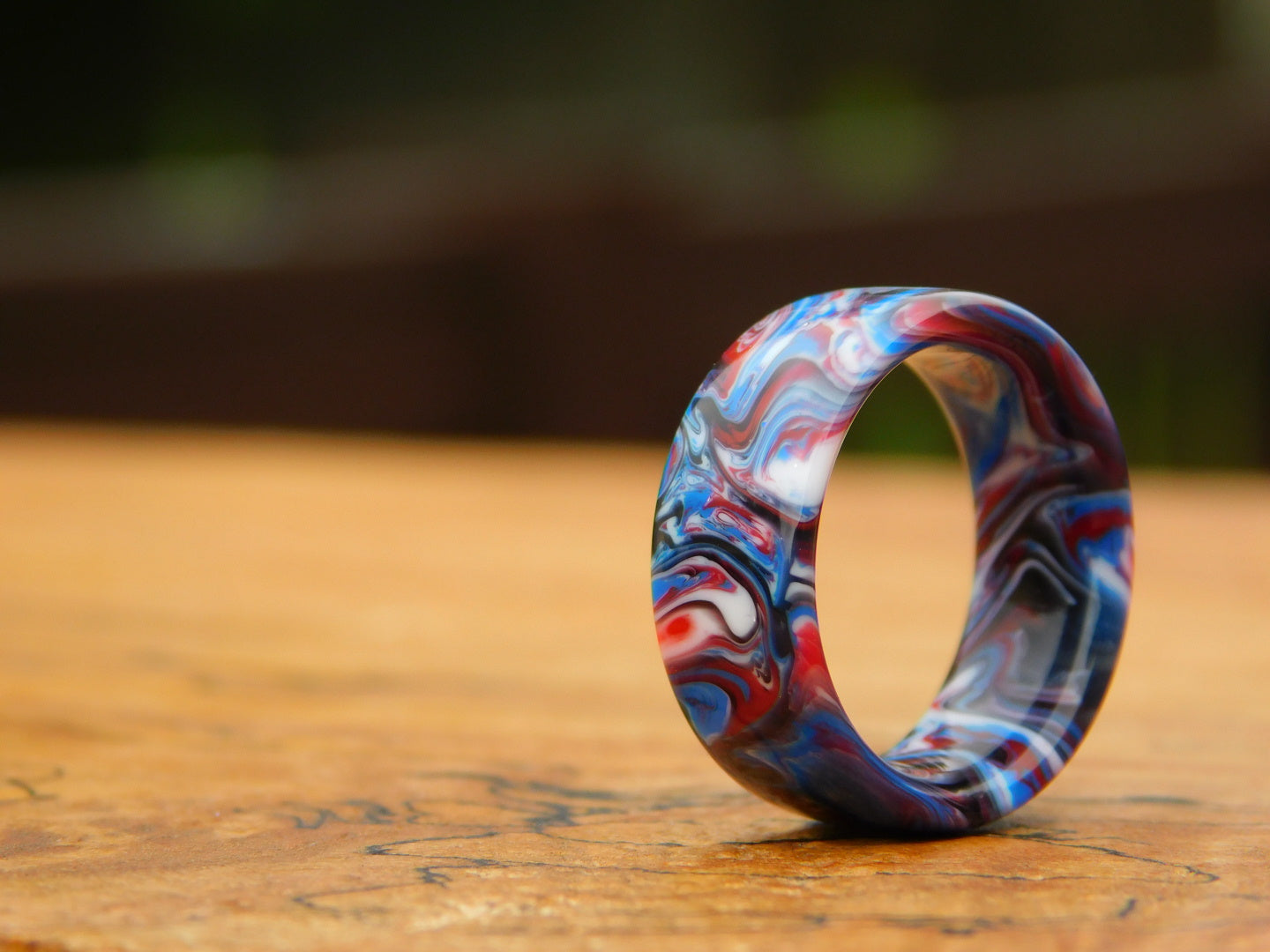 Dark Patriot Resin Ring - Size 6