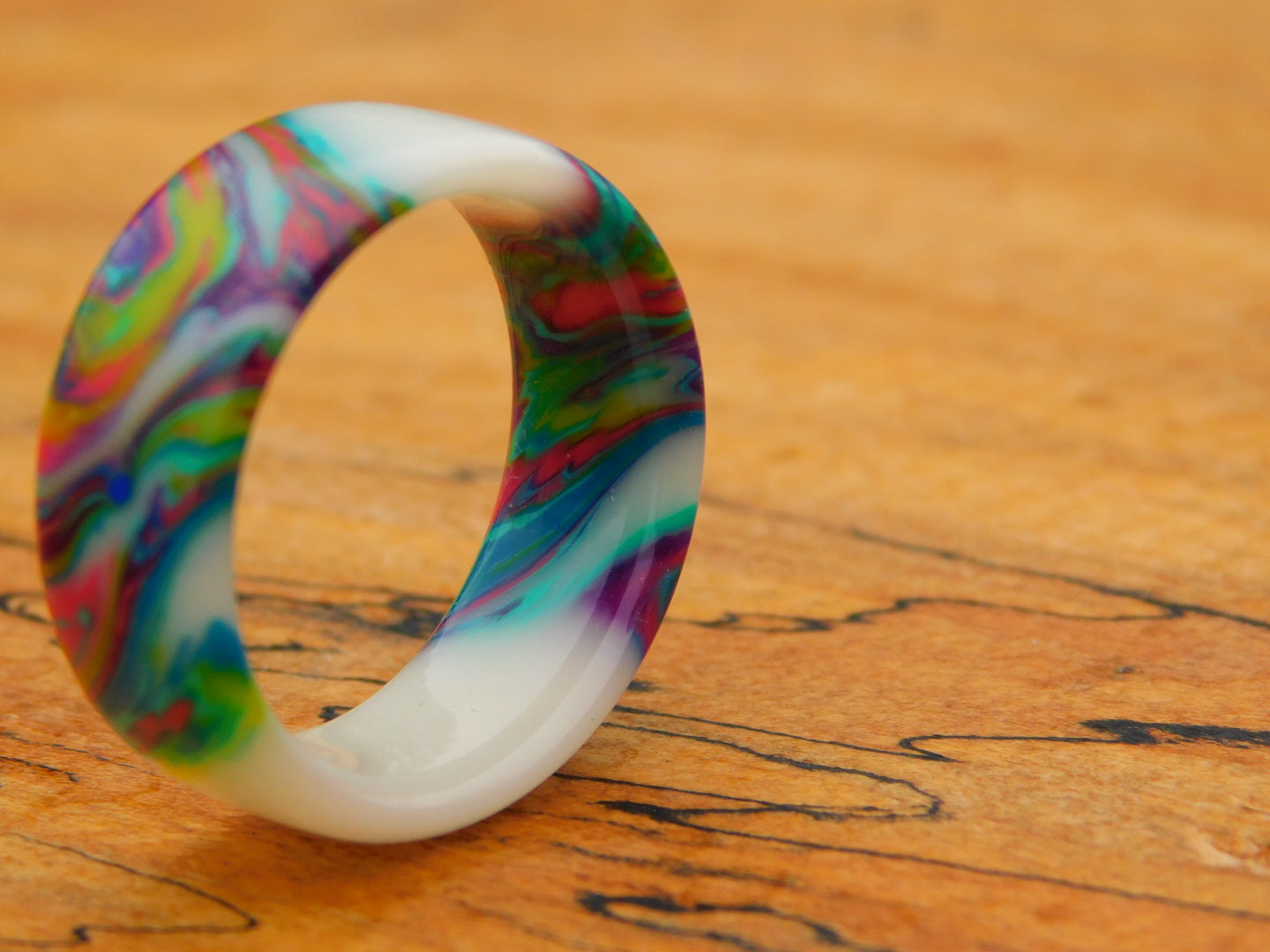 Neon Pastel Resin Ring - Size 10.5
