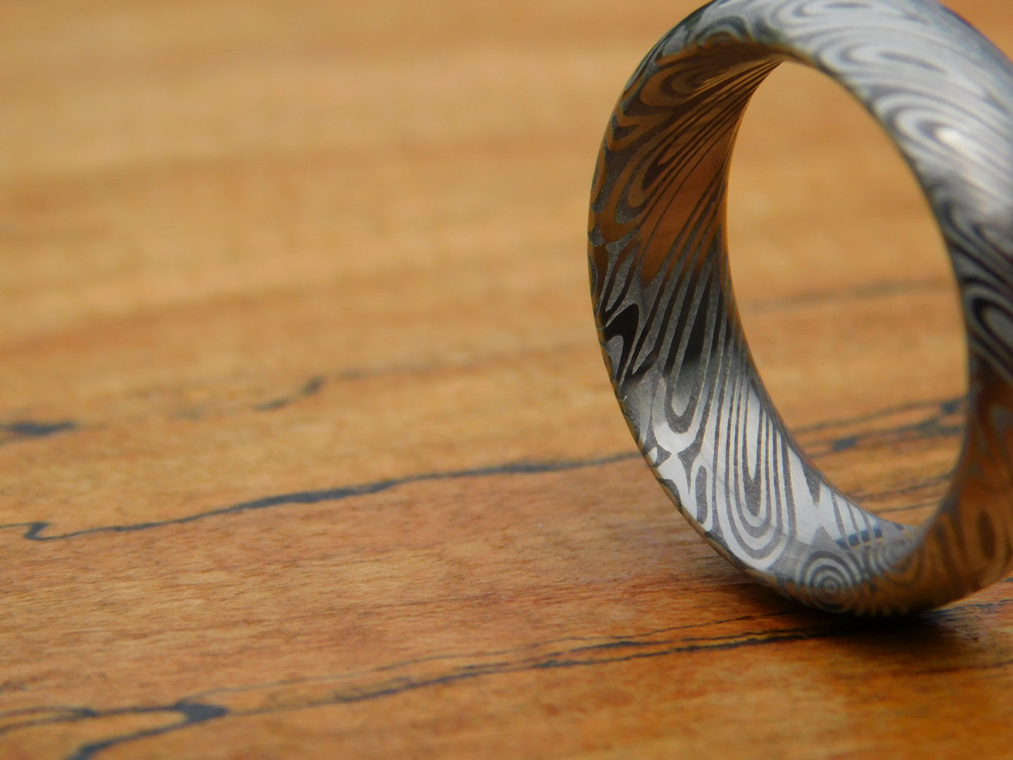 Saga Stainless Damascus Ring