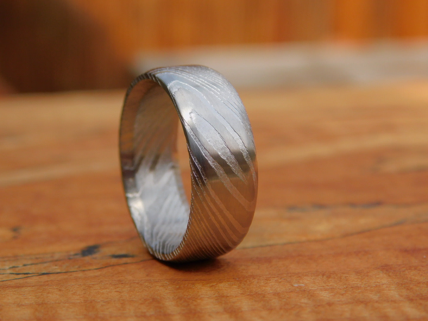 Twisted Stainless Steel Damascus Ring
