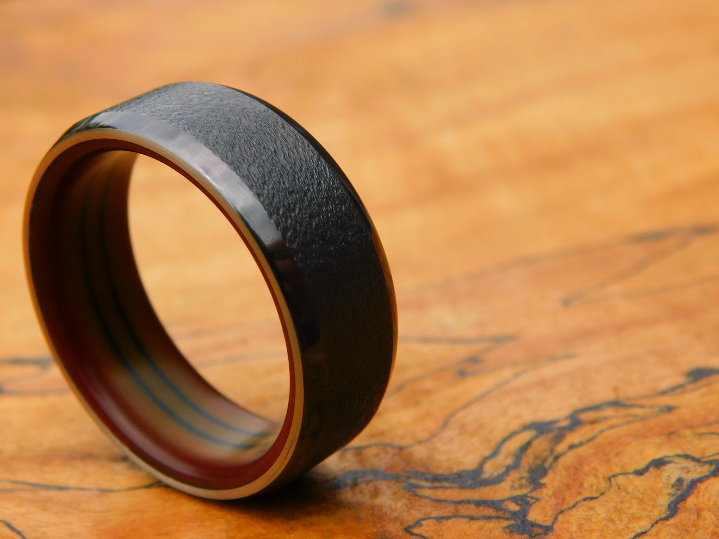 Tuxedo Black Zirc x Westinghouse Double Line Ring