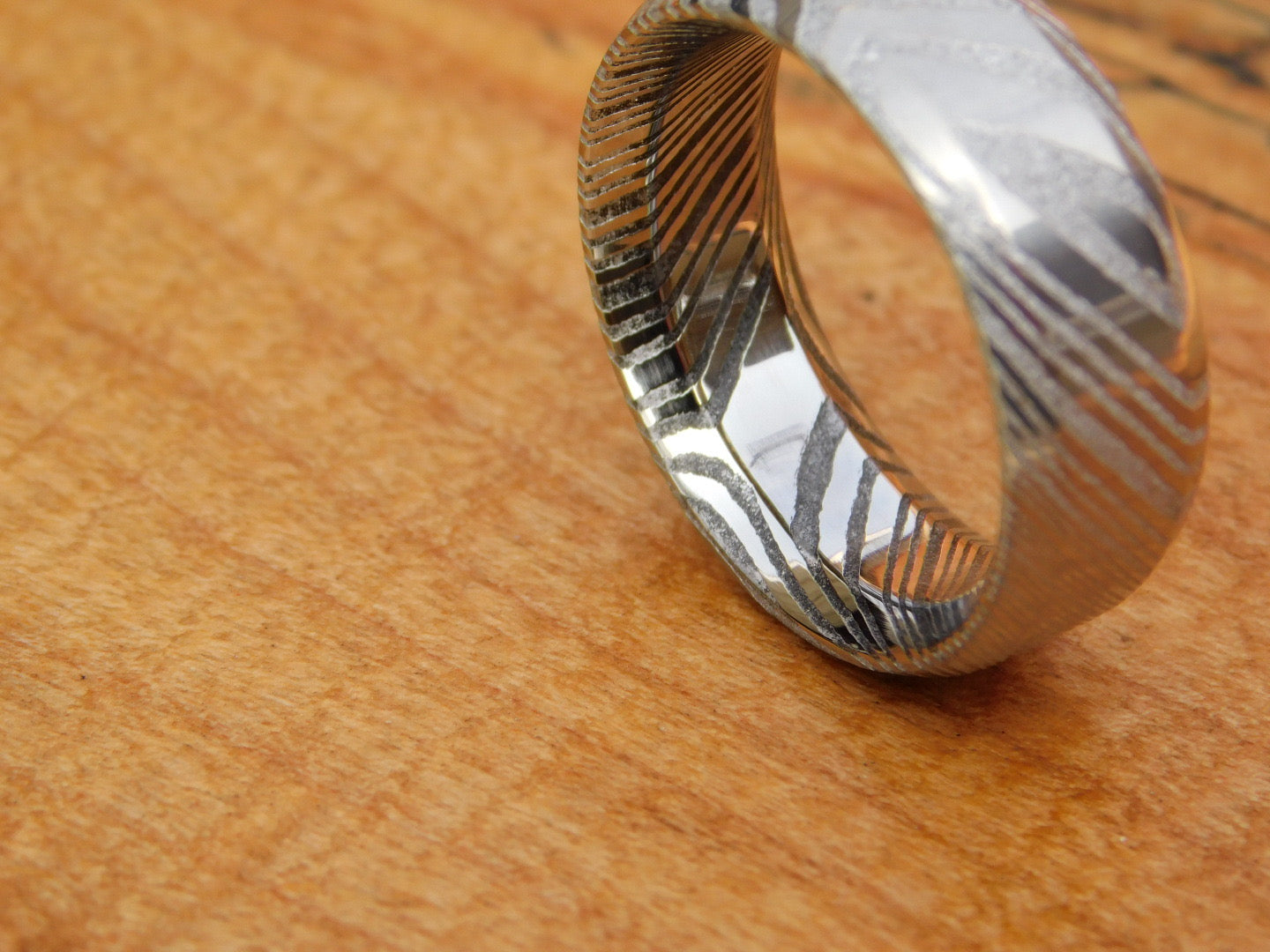 Twisted Stainless Steel Damascus Ring