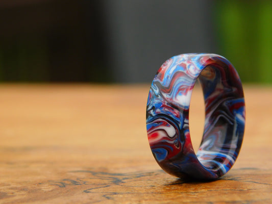 Dark Patriot Resin Ring - Size 6