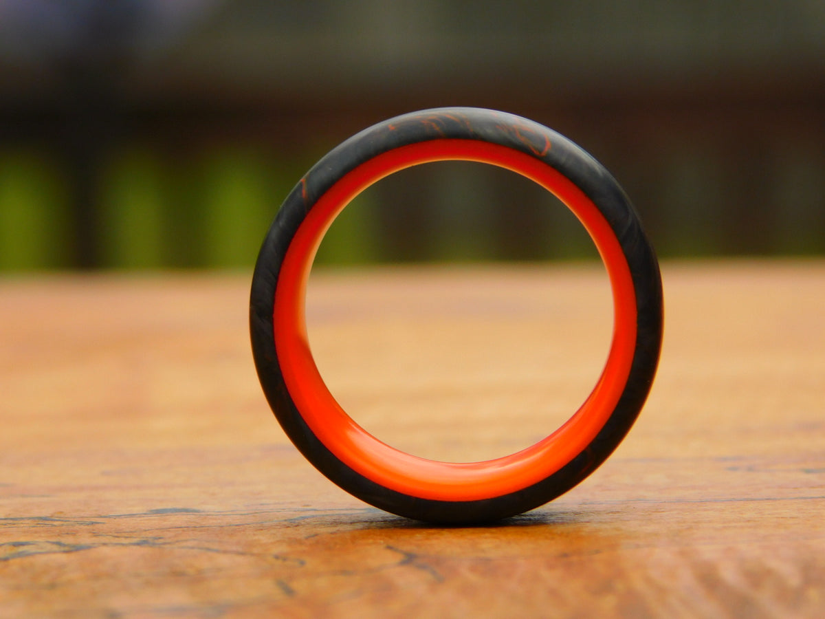 Orange Dark Matter Carbon Fiber x Hazard Orange Glow Ring