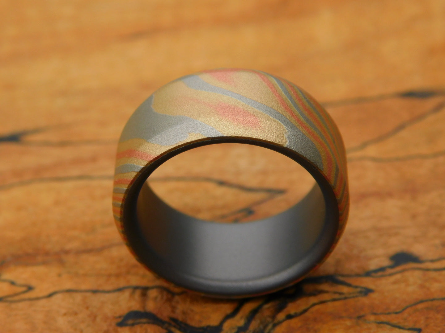 Sakmar Mokume x Titanium Ring - Size 9.5