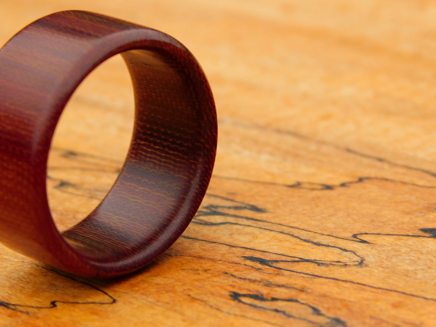 Layered Canvas Micarta Ring - Size 10.5