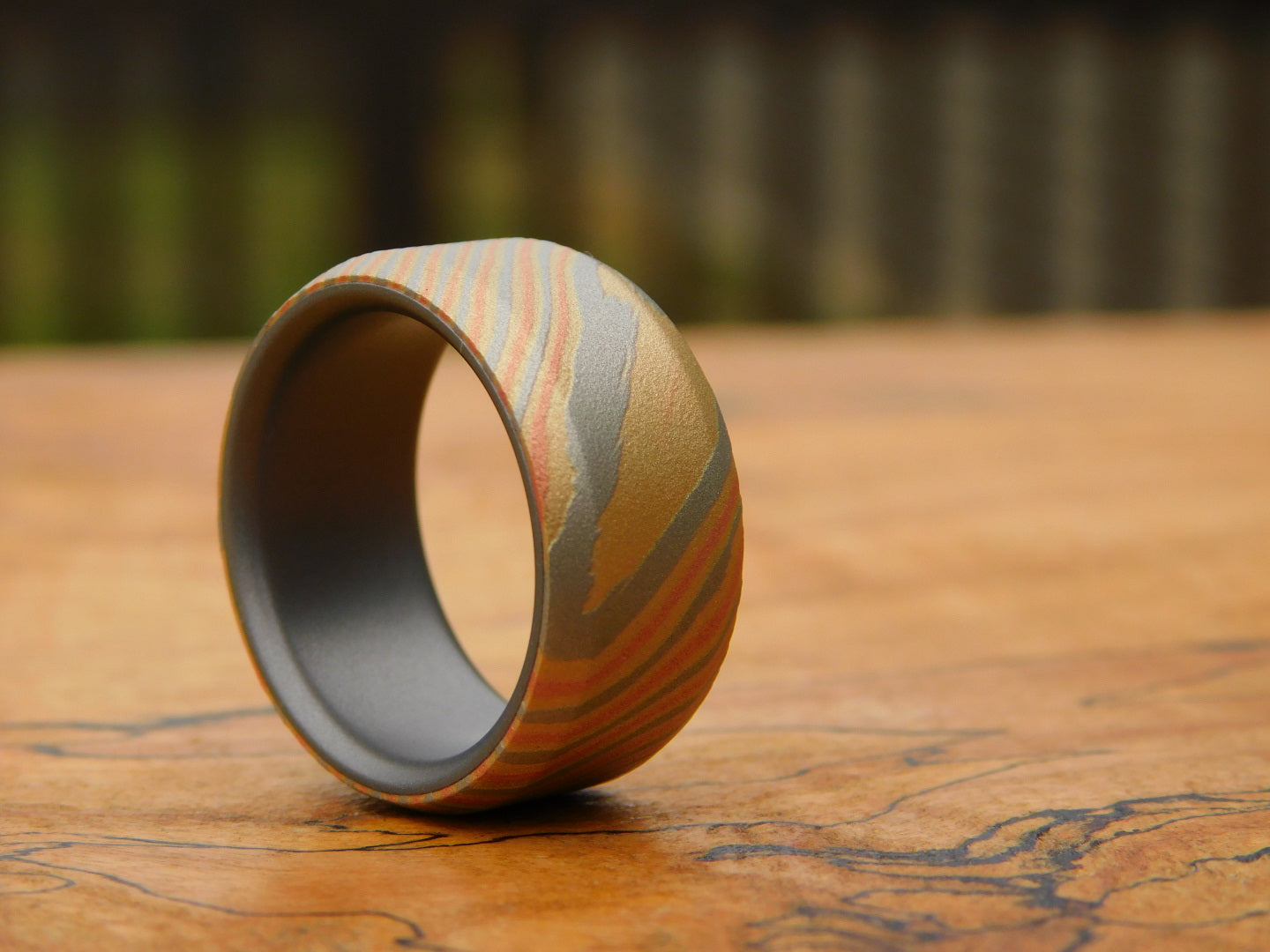 Sakmar Mokume x Titanium Ring - Size 9.5