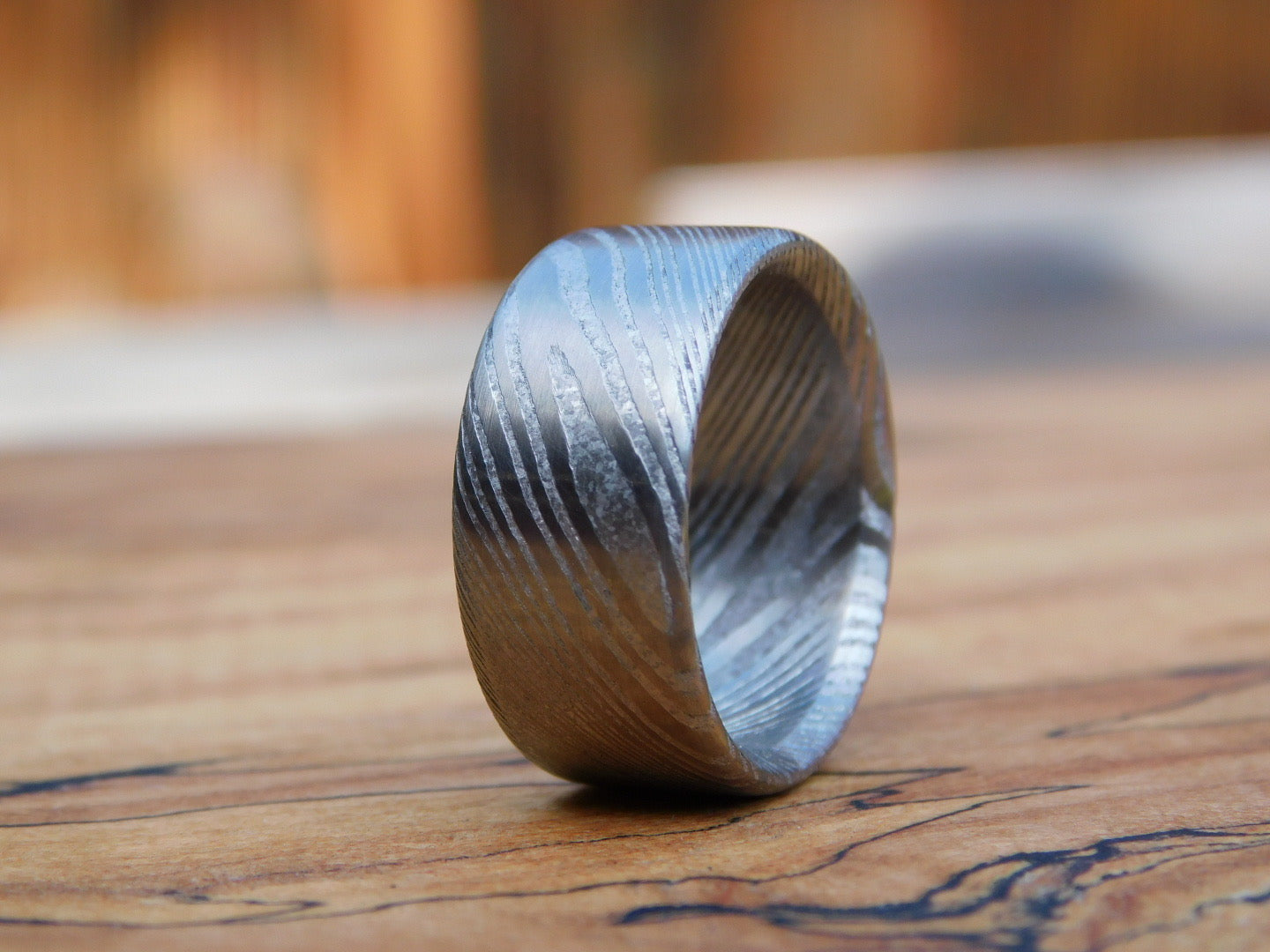 Twisted Stainless Steel Damascus Ring