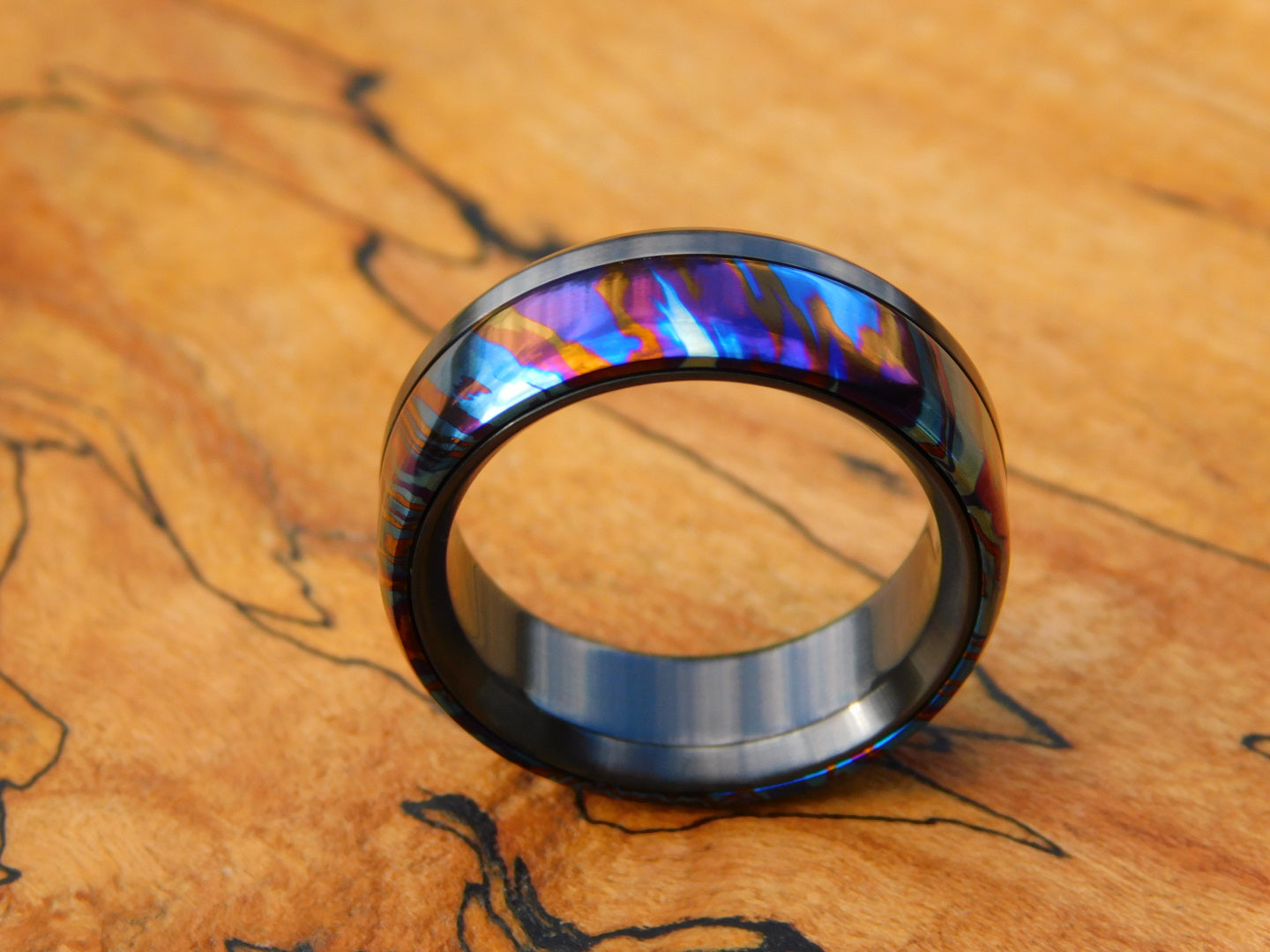 Wild Timascus x Black Zirconium Ring