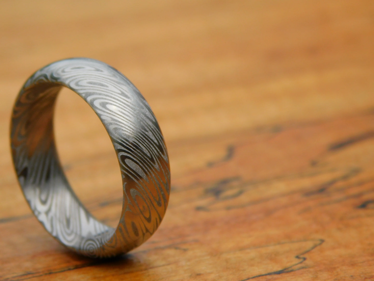 Saga Stainless Damascus Ring