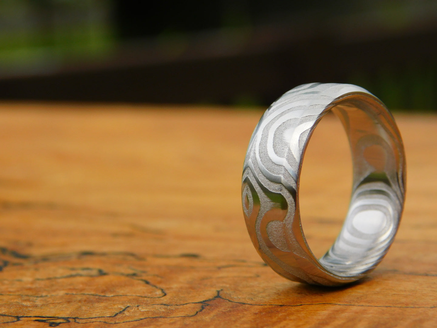 Lucia Stainless Damascus Ring