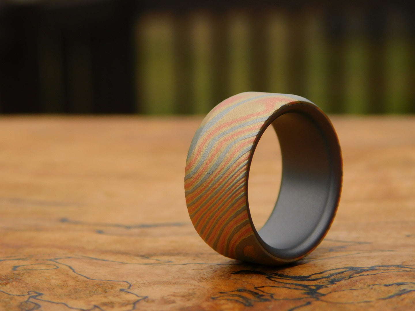 Sakmar Mokume x Titanium Ring - Size 9.5