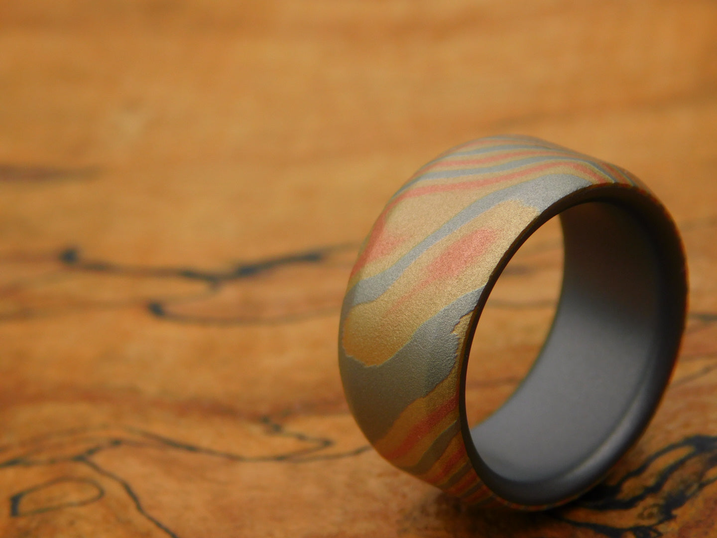 Sakmar Mokume x Titanium Ring - Size 9.5