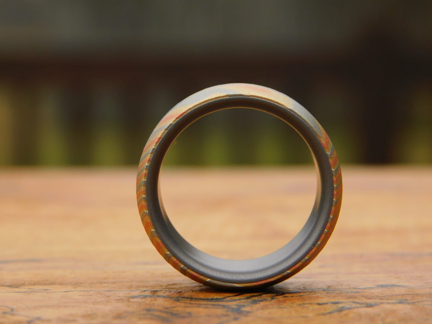 Sakmar Mokume x Titanium Ring - Size 9.5