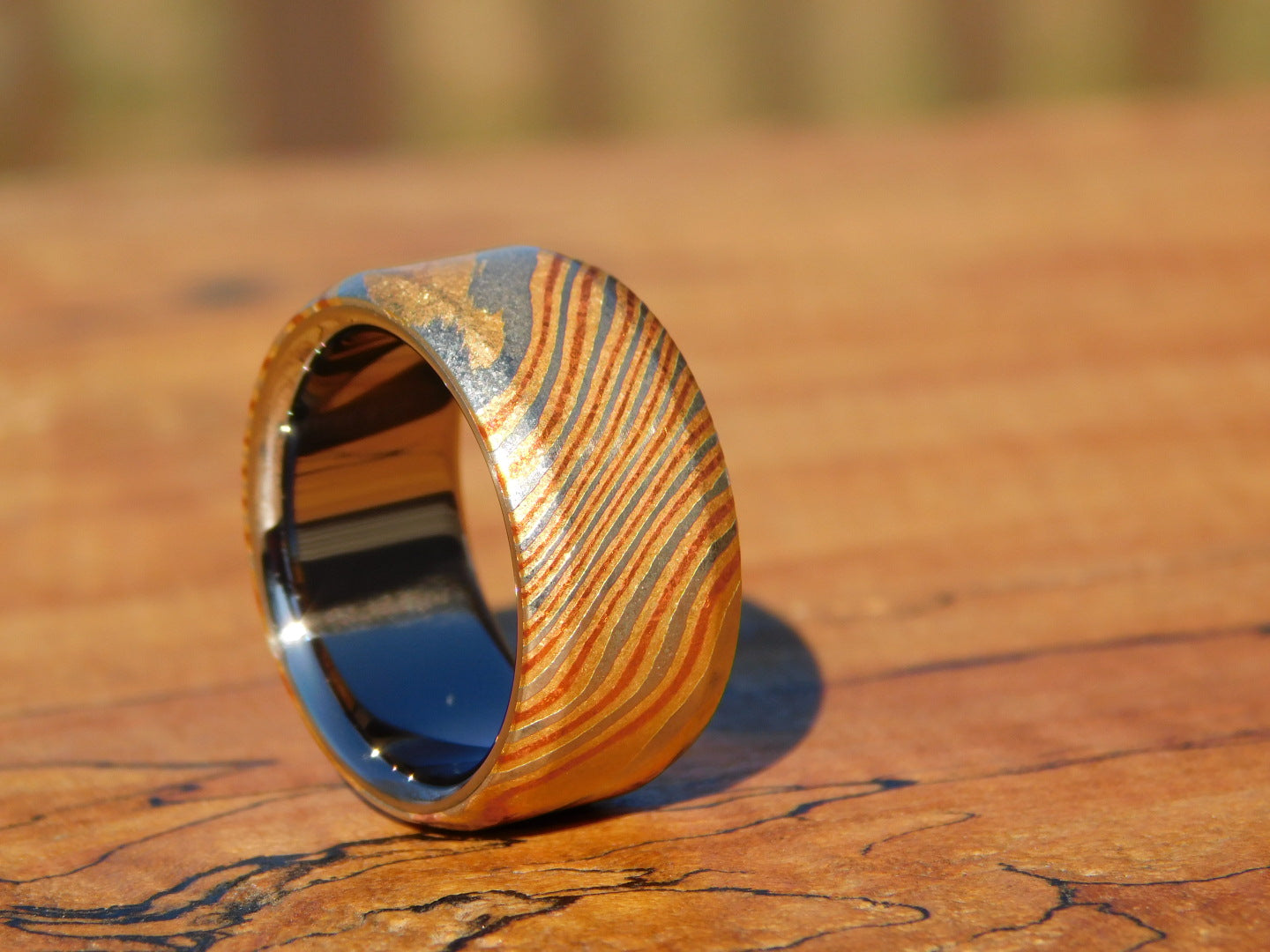 One-off Mokume x Titanium Ring