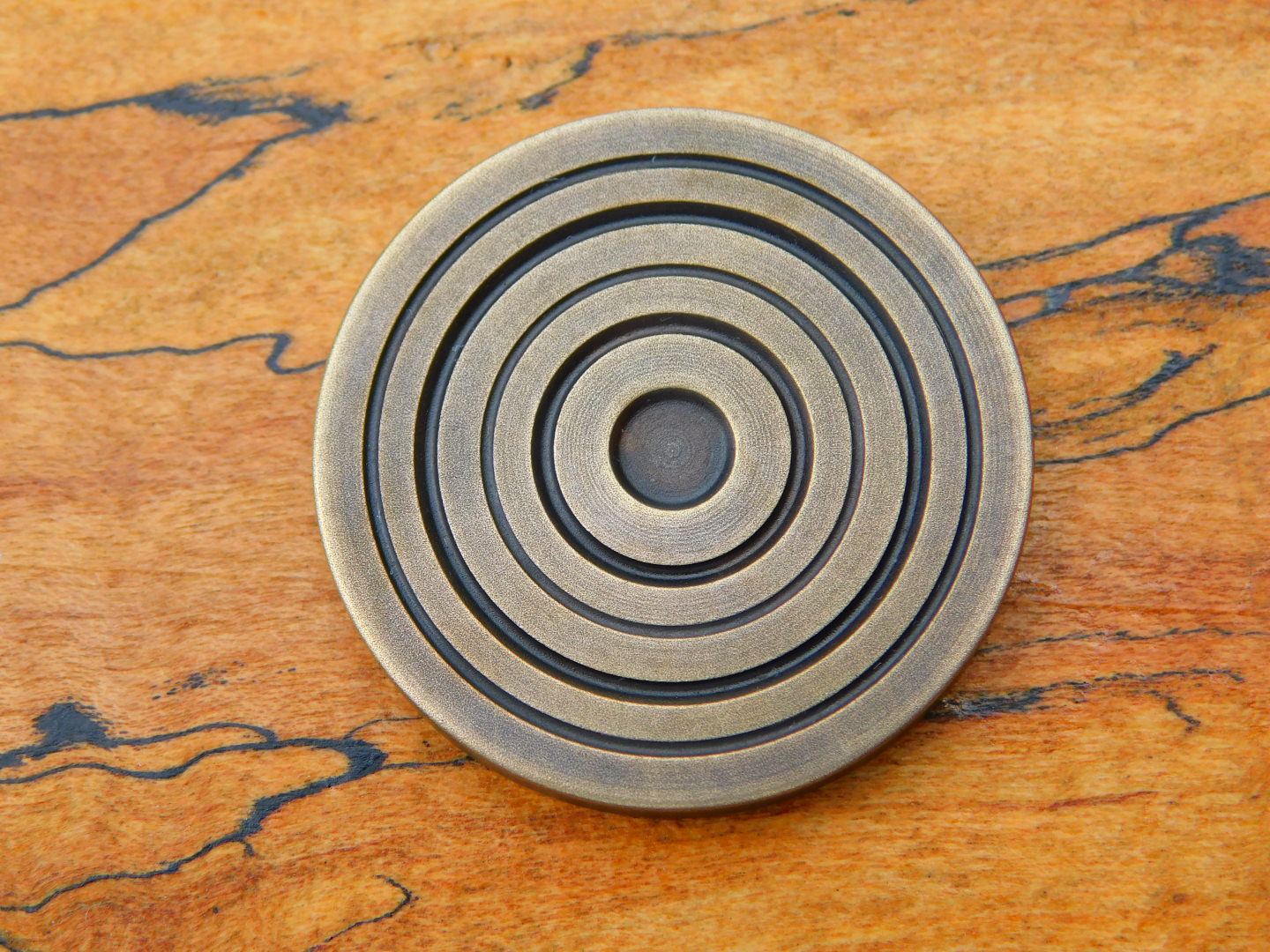 Antiqued Brass x Fordite Coin