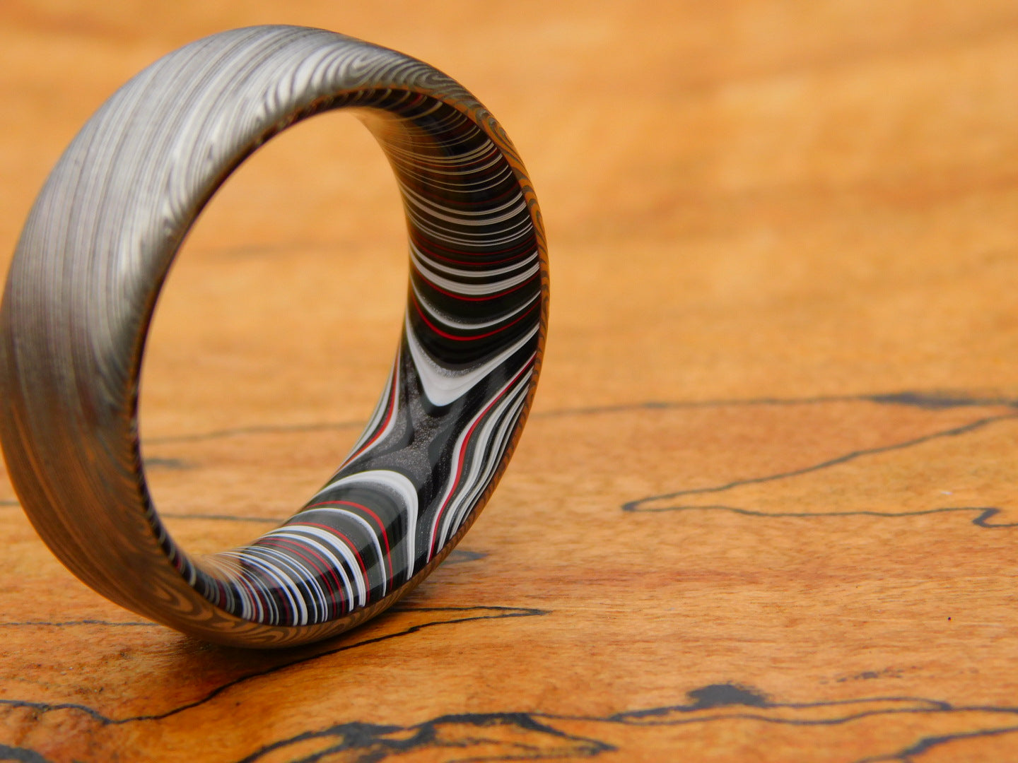 Heimskringla Damasteel x Crosscut Fordite - Size 10