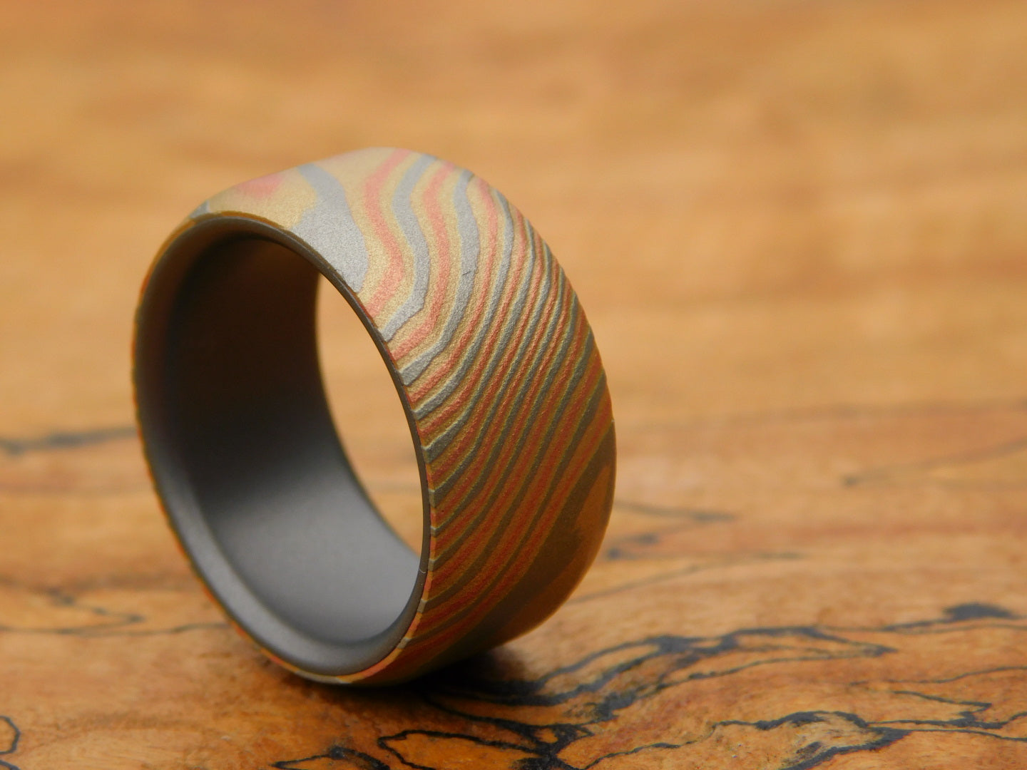 Sakmar Mokume x Titanium Ring - Size 9.5
