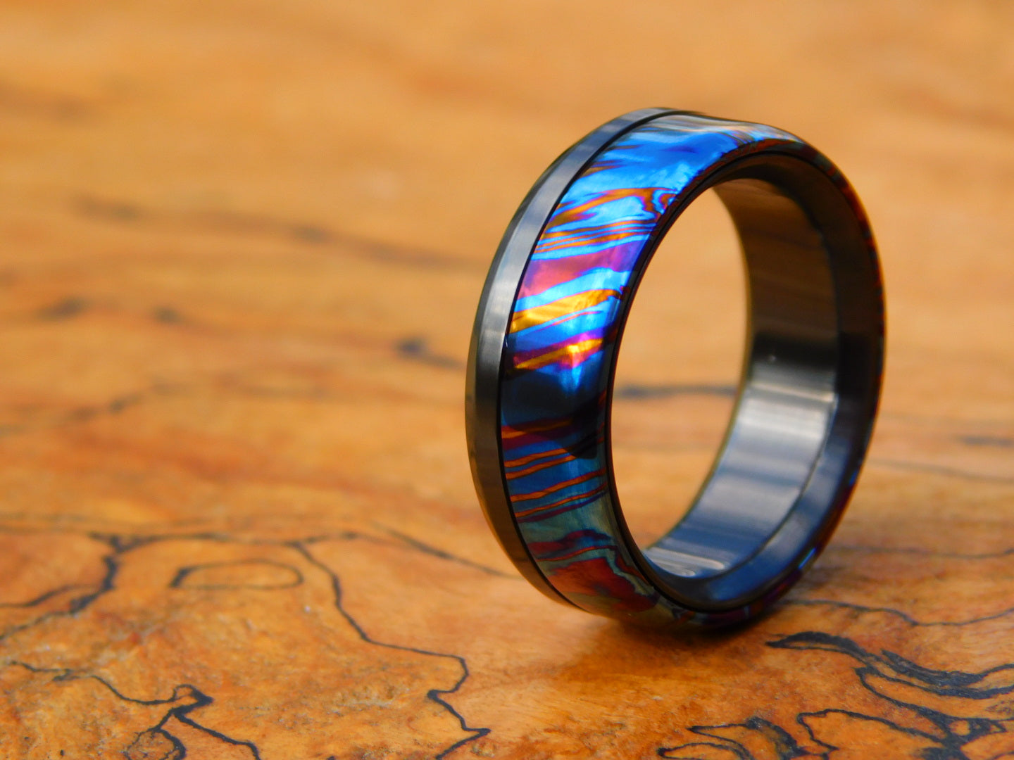 Wild Timascus x Black Zirconium Ring