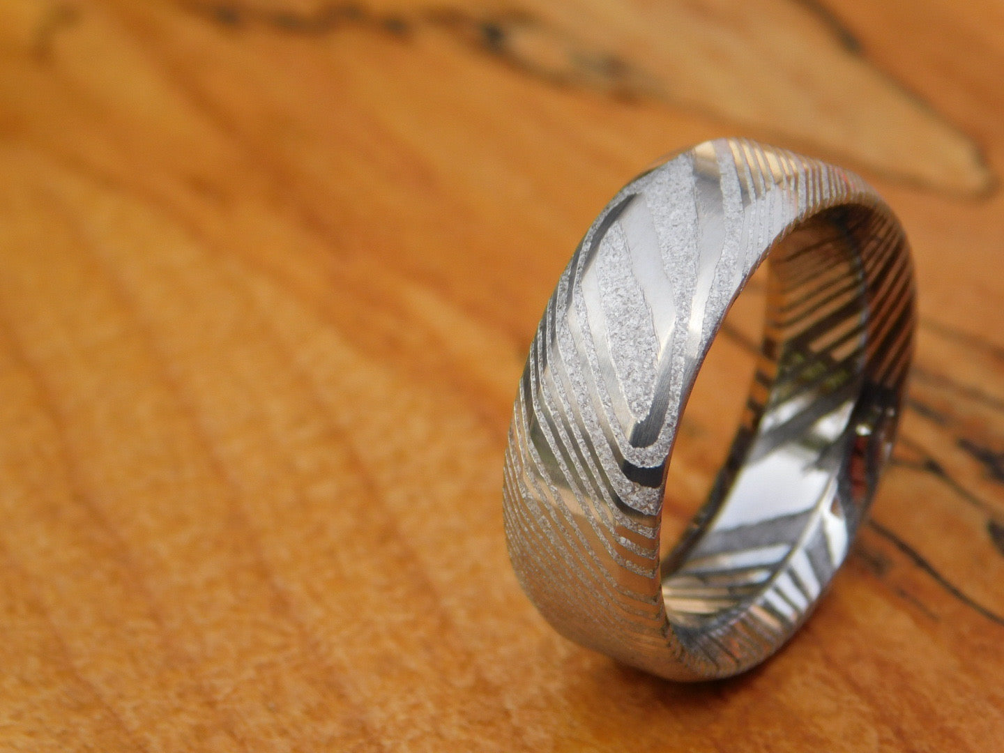 Twisted Stainless Steel Damascus Ring