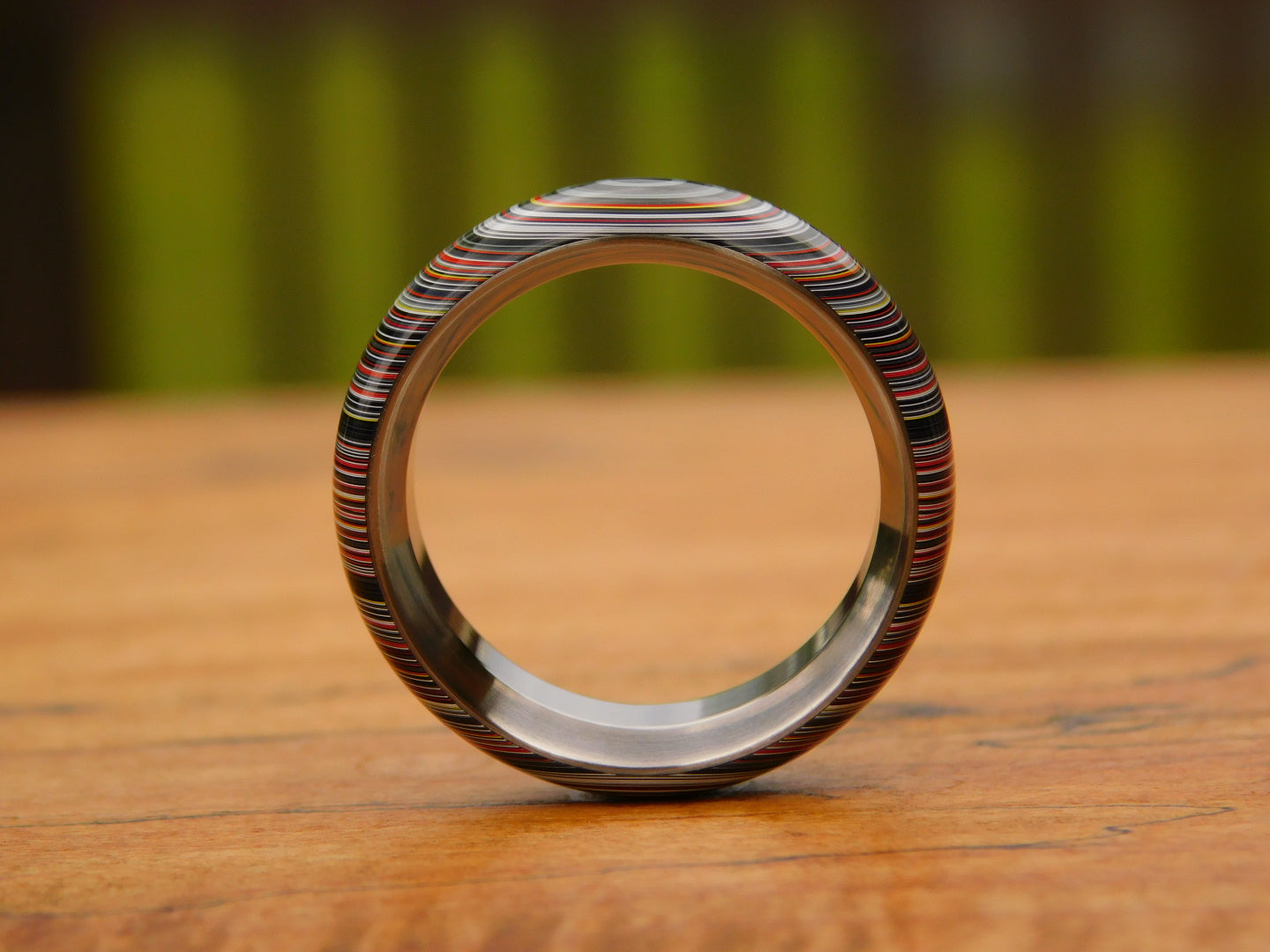 Crosscut Fordite x Titanium Ring