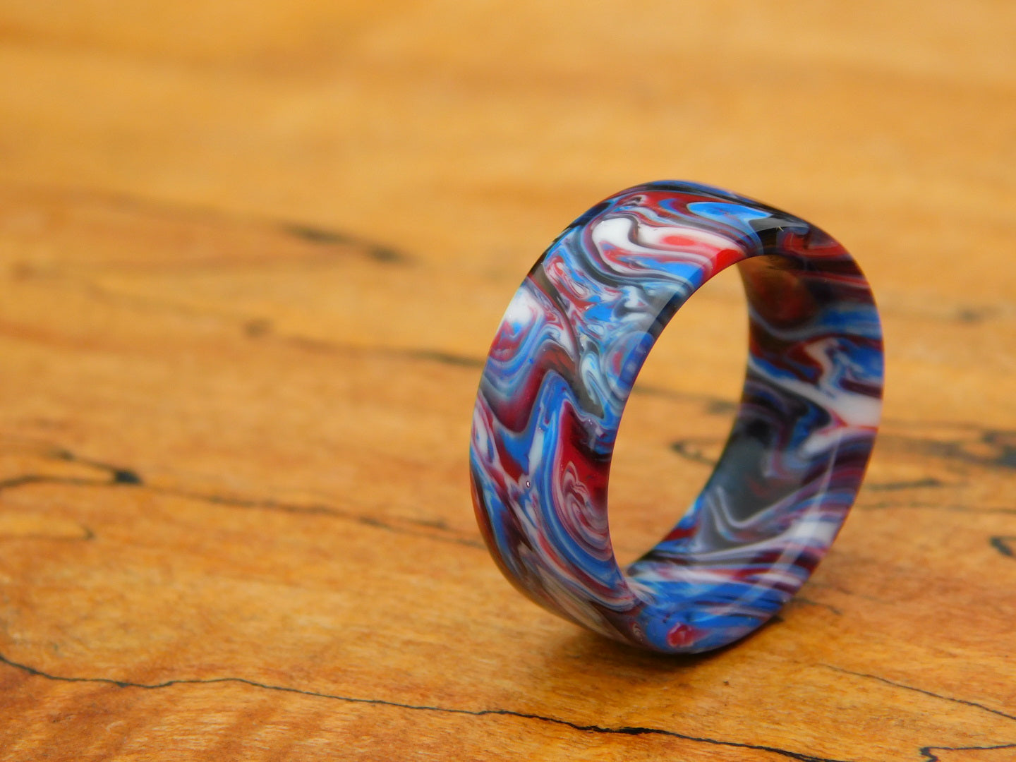 Dark Patriot Resin Ring - Size 6