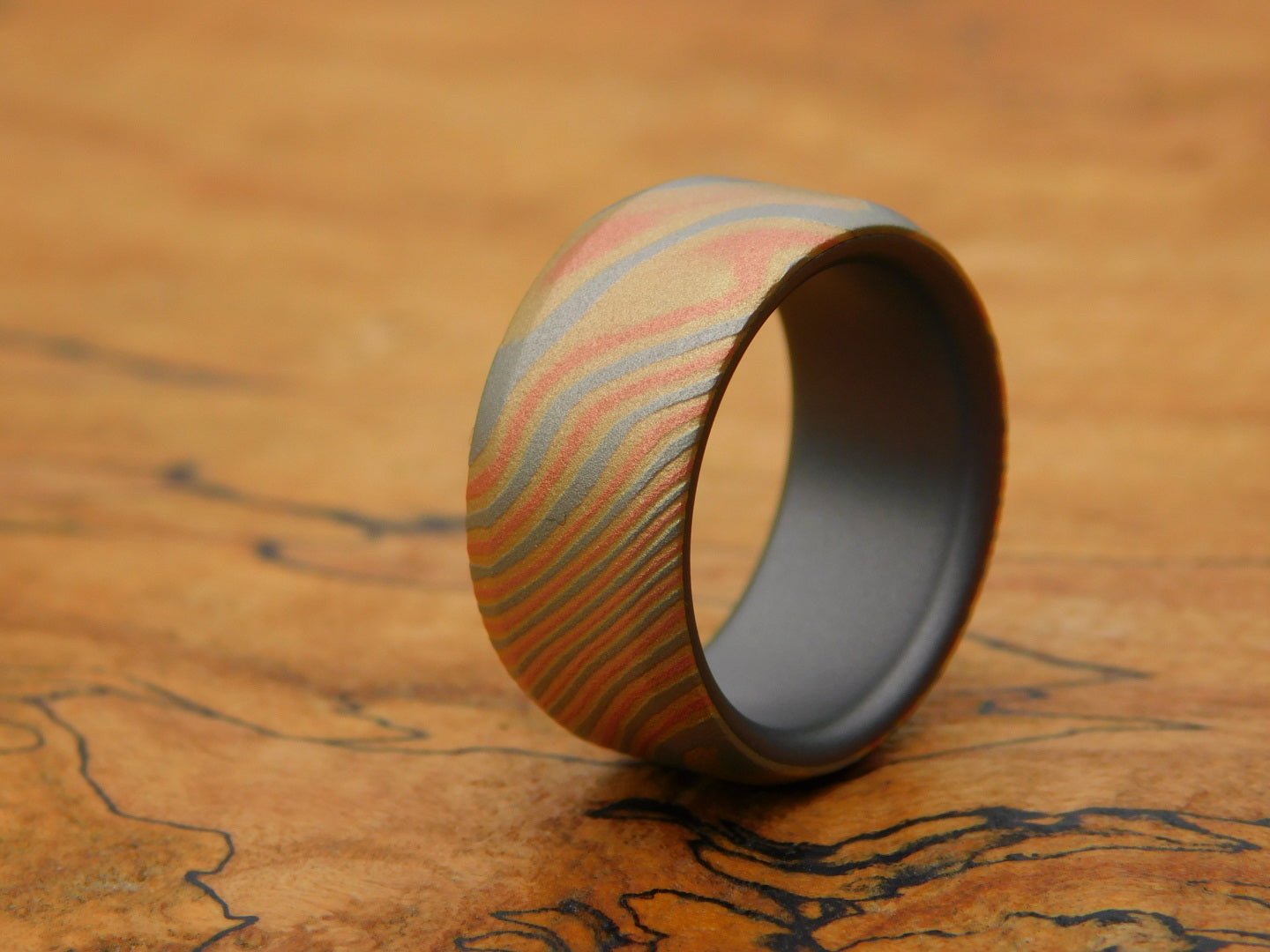 Sakmar Mokume x Titanium Ring - Size 9.5