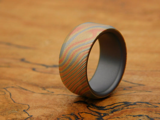 Sakmar Mokume x Titanium Ring - Size 9.5