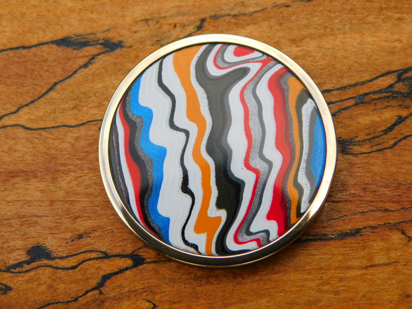 Antiqued Brass x Fordite Coin