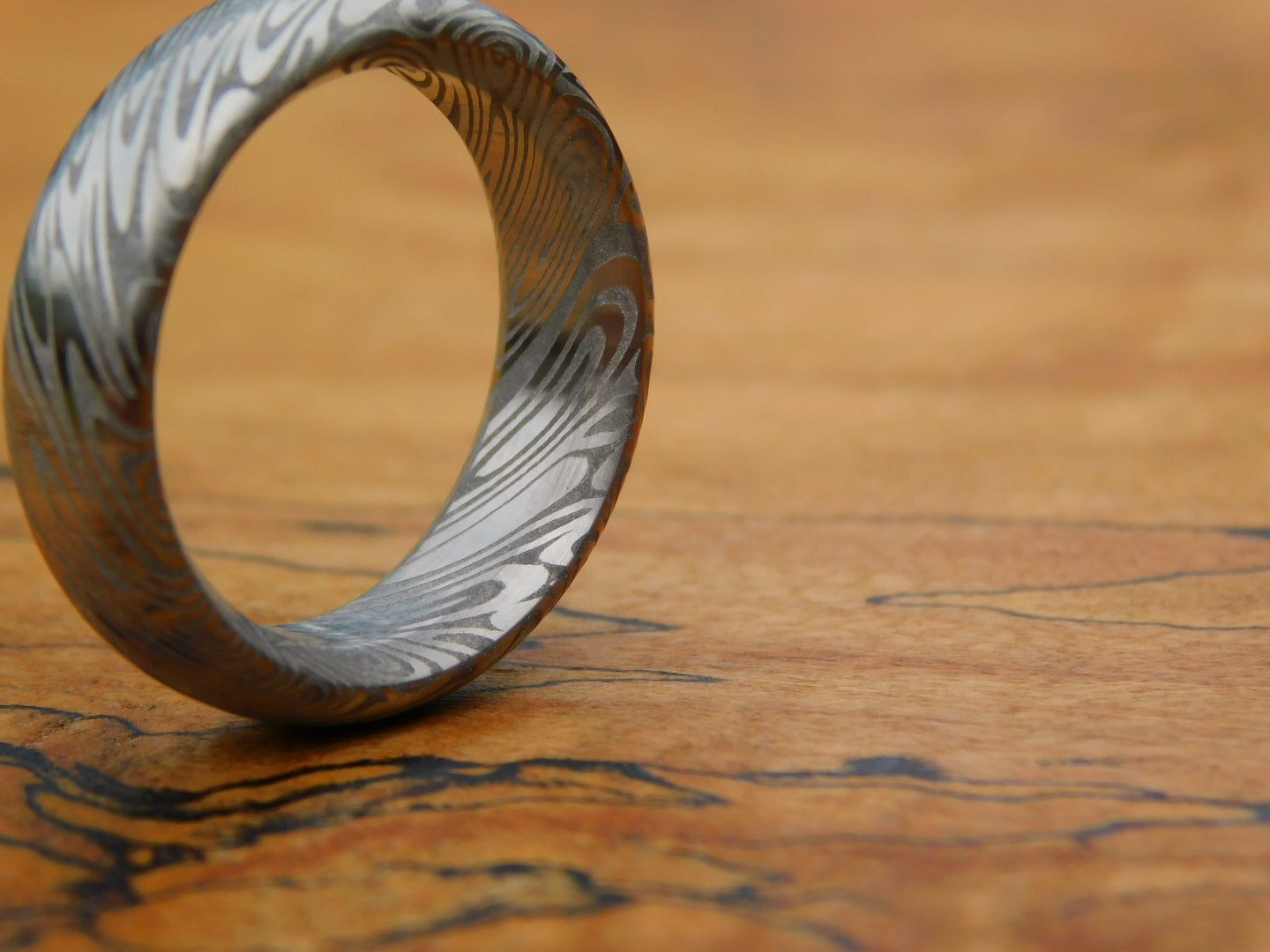 Saga Stainless Damascus Ring