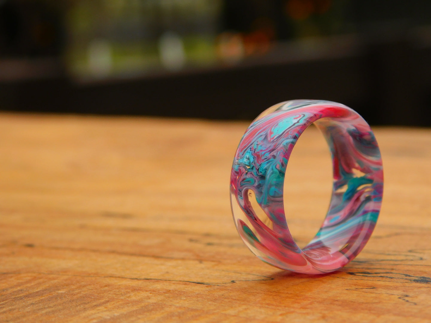 Cotton Candy Resin Ring - Size 10.5